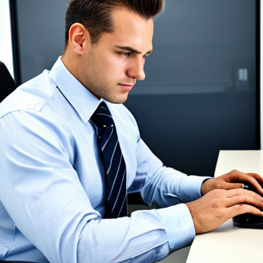 **
"An IT professional, fully clothed in appropriate business attire, working at a computer in a modern office setting, researching information online. Safe for work, appropriate content, perfect anatomy, professional, modest clothing, natural pose, high quality image, well-formed hands, proper finger count, natural body proportions."
**