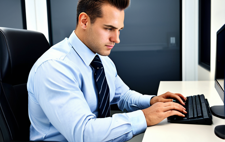 **

"An IT professional, fully clothed in appropriate business attire, working at a computer in a modern office setting, researching information online. Safe for work, appropriate content, perfect anatomy, professional, modest clothing, natural pose, high quality image, well-formed hands, proper finger count, natural body proportions."

**